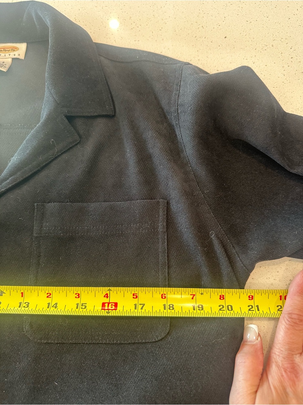 Women's Black Button-Front Pocket Shirt Jacket petite small - Picture 7 of 9